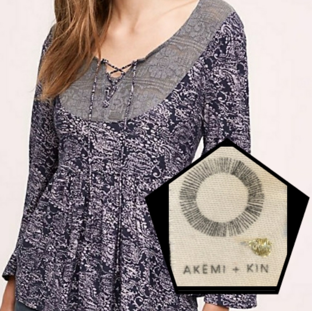 Akemi + Kin | Marcella Lace Up Peasant Boho Small
